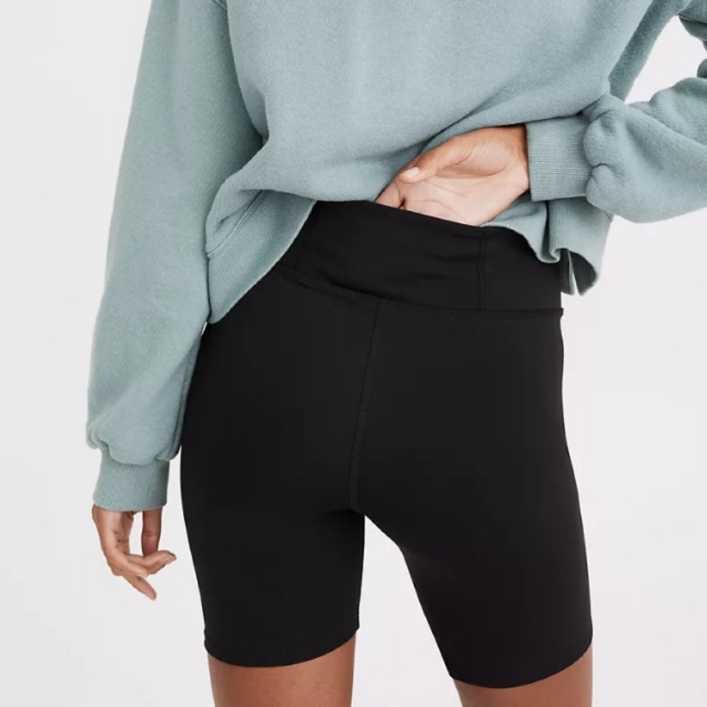 Madewell MWL Form High-Rise 7" Biker‎ Shorts Women's XXS Athleisure Black Casual - Picture 2 of 6